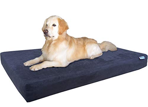 Orthopedic Gel Memory Foam Pet Dog Bed (Microsuede Espresso / 55"X37"X4" Inches)