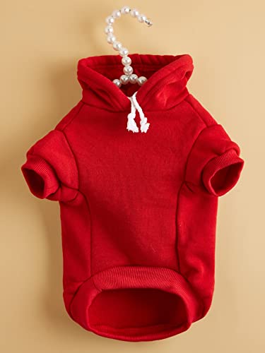 Basic Dog Hoodie Sweatshirt Puppy Sweater Warm Cat Costumes Pet Clothes for Chihuahua Puppy Kitten Small Medium Dogs Red X (X-Large / Red)