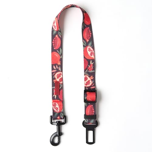 Dog Car Seat Belt (Black (Red Pomegranate))