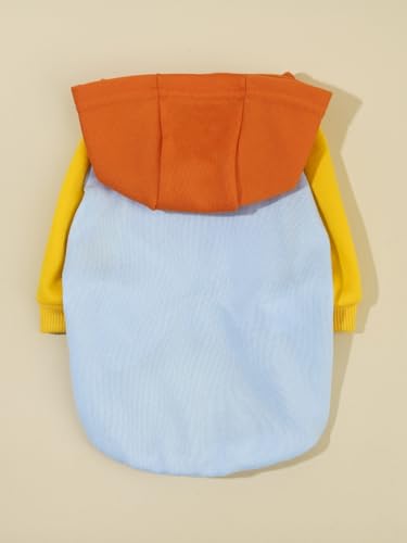 Basic Dog Hoodie Sweatshirt Puppy Sweater Warm Cat Costumes Pet Clothes for Chihuahua Puppy Kitten Small Medium Dogs Orange and Blue Medium (Medium / Orange and Blue)