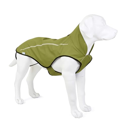 Dog Raincoat Adjustable Waterproof Reflective Rain Jacket for Small Medium Large Dogs (M Chest 26"-32" / Lime Yellow)