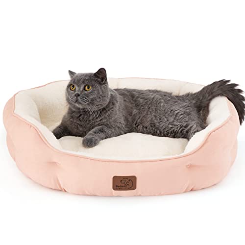 Small Dog Bed Washable (25"L x 21"W x 8"Th / Peach Pink)