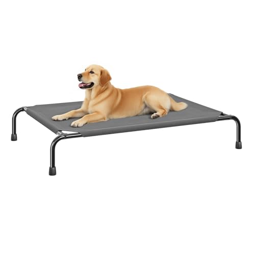 Raised Dog Bed for Large Dogs (47.75"L x 30.5"W x 8"Th / Dark Grey)