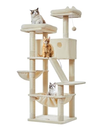 Sturdy Cat Tree (Beige / 57.5 Inches)