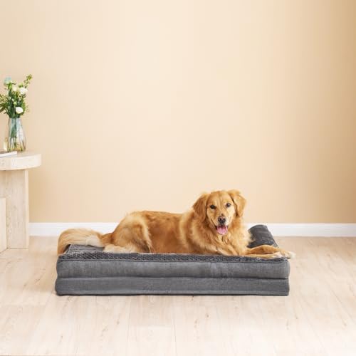 XL Dog Bed Memory Foam for Crate (Dark Grey / 41.0"L x 27.0"W x 6.5"Th)