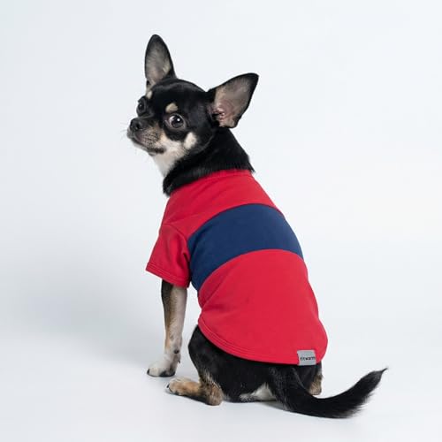 3 Pack Color Block Striped Dog Shirt (X-Large / Red-Blue-Grey)