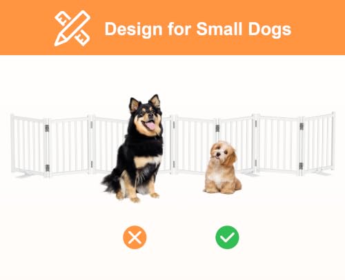 Short Dog Gate Indoor (White / 8 Panel-16''H, Up to 96’’ W)