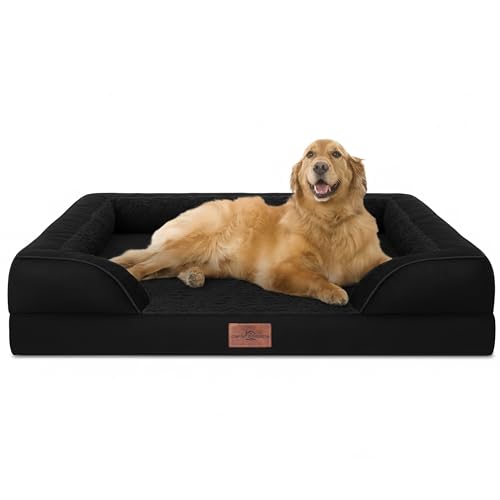 Waterproof Orthopedic Dog Bed for Extra Large Dogs (42.0"L x 30.0"W x 8.5"Th / Black)