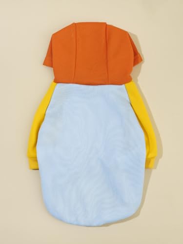 Basic Dog Hoodie Sweatshirt Puppy Sweater Warm Cat Costumes Pet Clothes for Chihuahua Puppy Kitten Small Medium Dogs Orange and Blue X (X-Large / Orange and Blue)