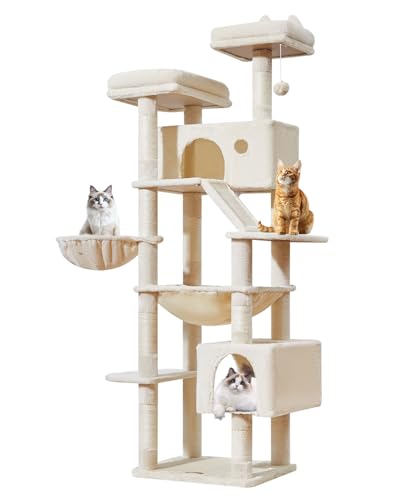Cat Tree 71 in Extra Large Cat Tower for Inddor Cats (Beige / 71 Inches)
