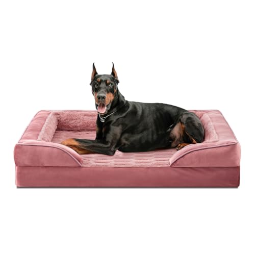 Orthopedic Supportive Extra Large Dog Bed (48.0''l x 35.0''w x 6.5''th / Pink)