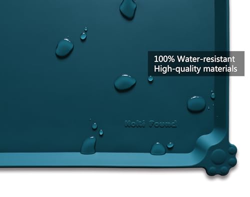 Large Silicone Pet Food Mats Tray (24" x 16" / Sicilian Ocean)
