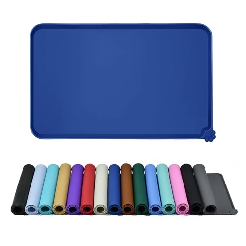 Silicone Pet Feeding Mat (Navy Blue / 28" x 18")