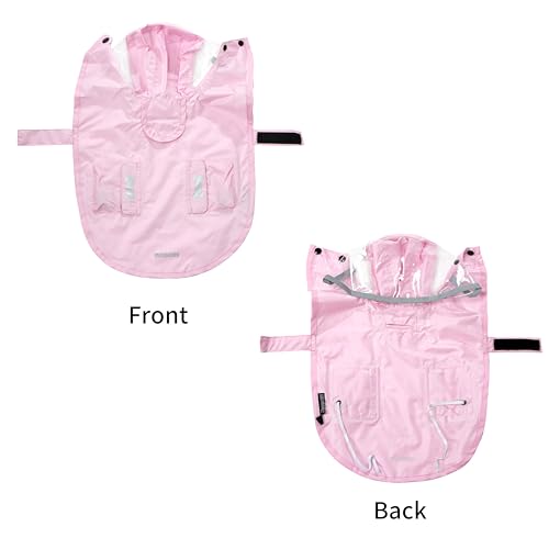 Waterproof Dog Raincoat (Light Pink / Large)