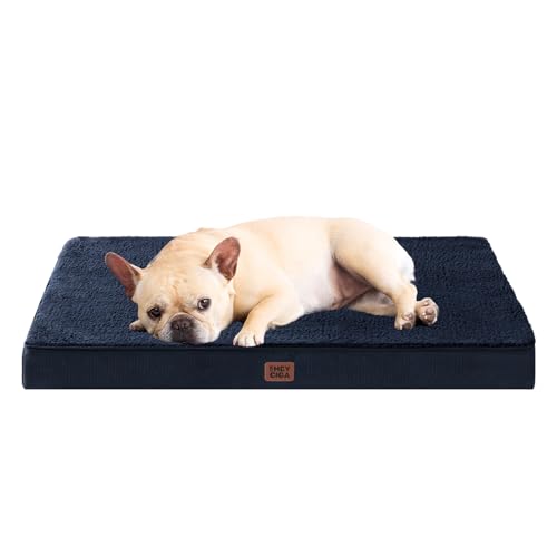 Orthopedic Dog Bed with Removable Washable Cover (30*20*3.5 inches / Navy)