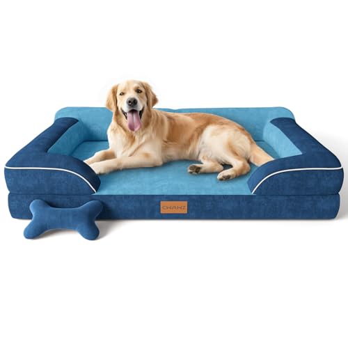 Extra Large Dog Bed (Navy Blue / X-Large(42"L x 30"W x 9.5"Th))