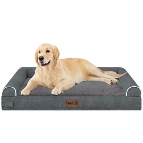 Orthopedic Dog Bed for Large Dogs (Dark Grey / 36.0"L x 27.0"W x 6.5"Th)