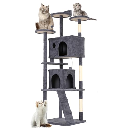 81" Cat Tree Tower (Dark Gray)
