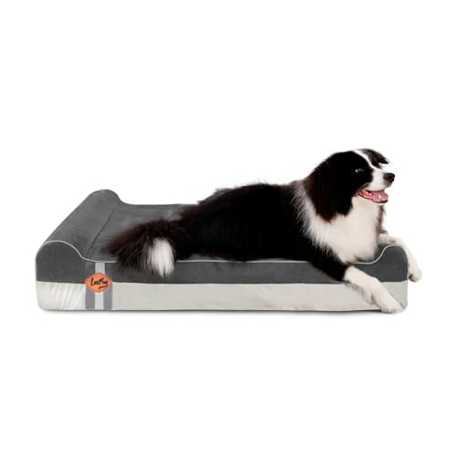 Orthopedic Dog Beds for Large Dogs (50.0"L x 36.0"W x 10.0"Th / Grey)