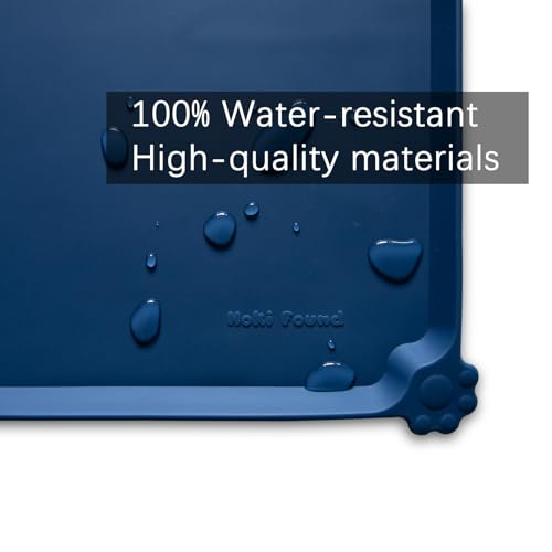 L Silicone Pet Food Mats with High Lips (22" x 14" / Indigo Ink)