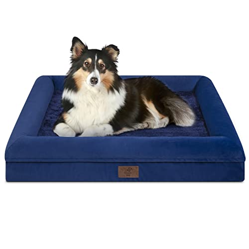 Orthopedic Dog Bed Waterproof Pet Sofa for Large Sized Dogs (Navy / 36.0"L x 27.0"W x 7"Th)
