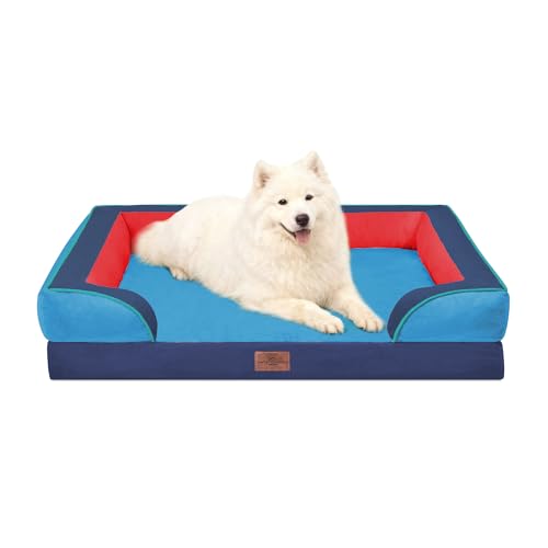 Orthopedic Dog Beds for Large Sized Dog with Bolster (36.0"L x 27.0"W x 8.0"Th / Philadelphia)