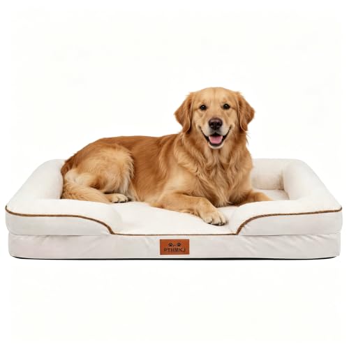 Orthopedic Extra Large Dog Bed (Beige / 44.0" L x 31.5" W x 7.5" Th)