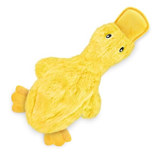 Interactive Squeaky Dog Toy (Crinkle Duck (Yellow) / Large)