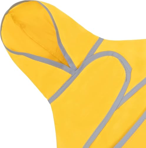 Dog Raincoat for Small Dogs Puppies Waterproof Jacket Hooded Rain Coats with Reflective Strips Leash Hole & Poncho Adjustable Fit (B.Yellow / X-Small)