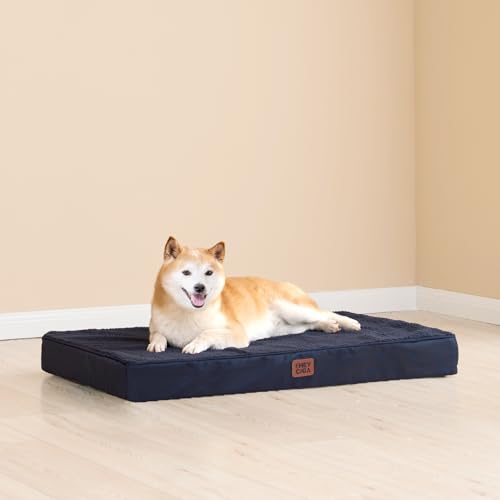 Orthopedic Dog Bed Large with Removable Washable Cover (44*32*3.5 inches / Navy)