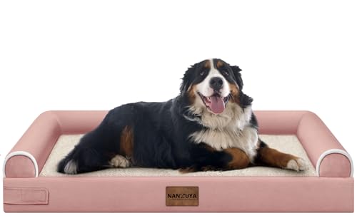 Orthopedic Dog Bed for Jumbo Dogs (Pink / 53.0"L x 42.0"W x 6.5"Th)