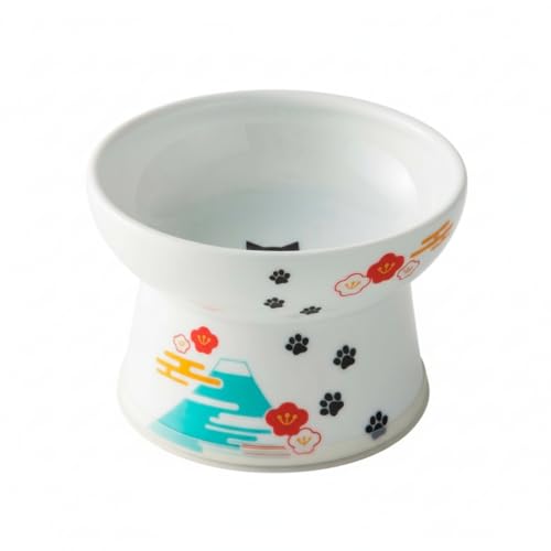 Necoichi Ceramic Elevated Cat Food Bowl (Fuji / Regular)
