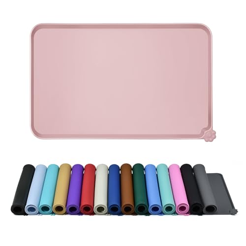 Silicone Pet Feeding Mat (Misty Rose / 18.5" x 11.5")