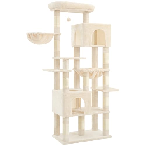 Cat Tree, 76-Inch Tall Heavy Duty Cat Tower for Big Cats HCT039M (Beige / 76.8 inch)