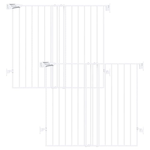 Baby Gate for Stairs (*White / 34" H, 26-43" W-Standard 2 Pcs)