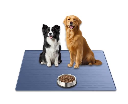 31.8"x23.8" Extra Large Pet Food Mat (Lake Blue / 31.8"L x 23.8"W)