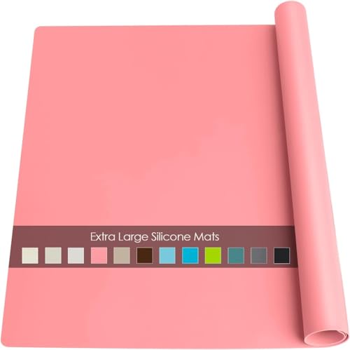 Extra Large Silicone Mats for Kitchen Counter (07-soft Pink‌ / 27.6"L x 16"W)