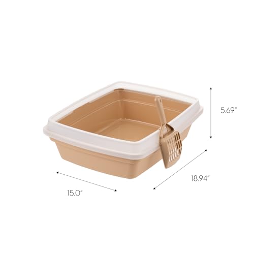 Large Cat Litter Box (Open Top / Beige)