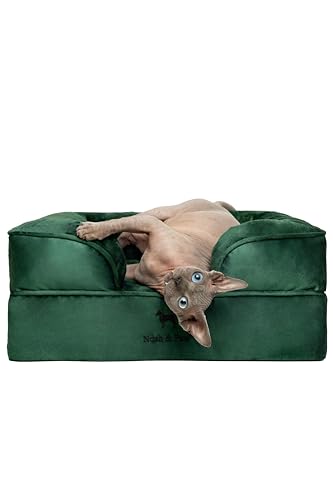 Small Dog Bed (Velvet - Dark Green / Small)