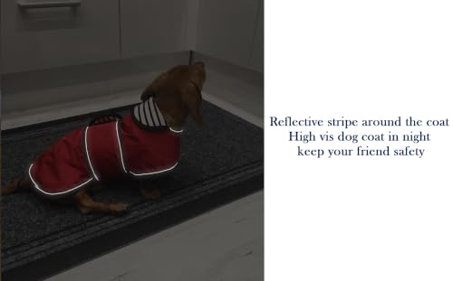 Dog Raincoat Corgi rain Coat pet Waterproof Jacket fit for Corgi Weiner Wide Body Long Back Breeds with Reflective Stripe Great Coverage red XS (X-Small / Red)