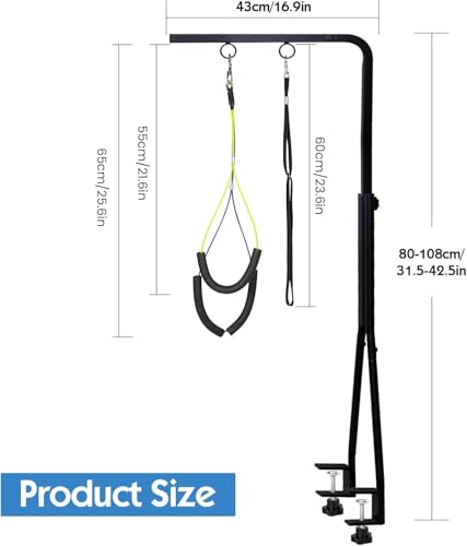 Adjustable Dog Grooming Arm with Dual Clamp (Extra Large)