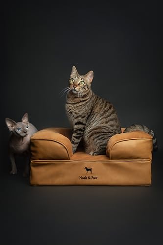 Small Dog Bed (Vegan Leather - Camel / Small)