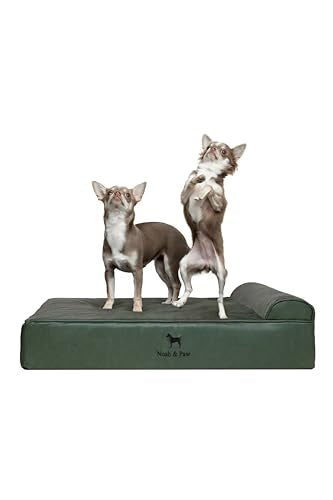 Dog Bed 28x23x7.5 Inch (Vegan Leather - Green / Medium)