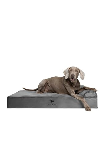 XL Dog Bed 45x35x9.1 Inch (Velvet - Grey / X-Large)