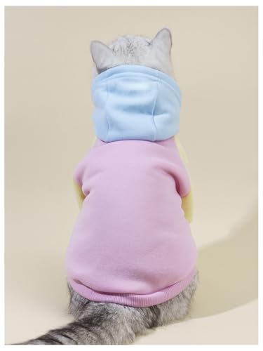 Basic Dog Hoodie Sweatshirt Puppy Sweater Warm Cat Costumes Pet Clothes for Chihuahua Puppy Kitten Small Medium Dogs Pink Small (Small / Pink)