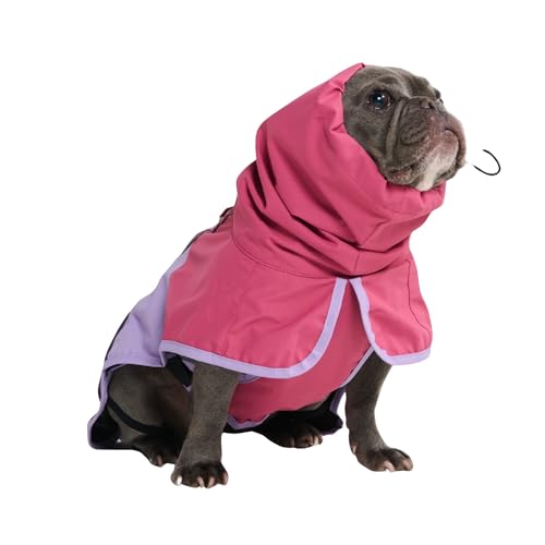 Dog Raincoat Waterproof Rain Jacket w (Pink Lilac Purple / Large)