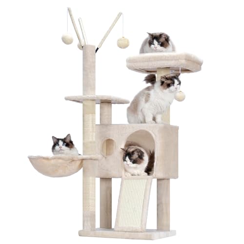 Cat Tree Tower with Removable Toys (41.3 Inches / Beige)