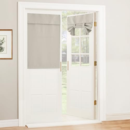 Blackout Door Window Curtains for Kitchen Back (Natural / 30"W x 40"L (Pack of 1))