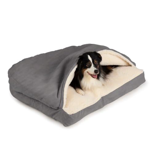 Rectangle Cozy Cave Dog Bed (Heather Gray / Large)