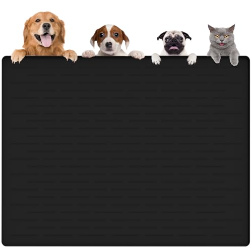 Largest Dog Food Mat (Black / 48"L x 32"W)